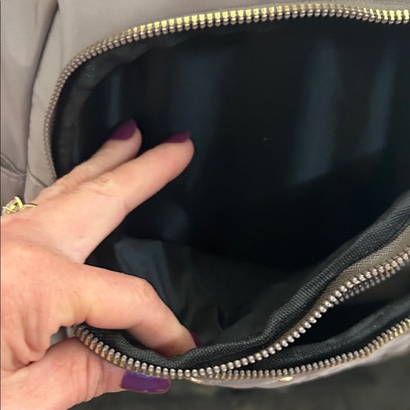 New Elegant Taupe Quilted Backpack main image 6